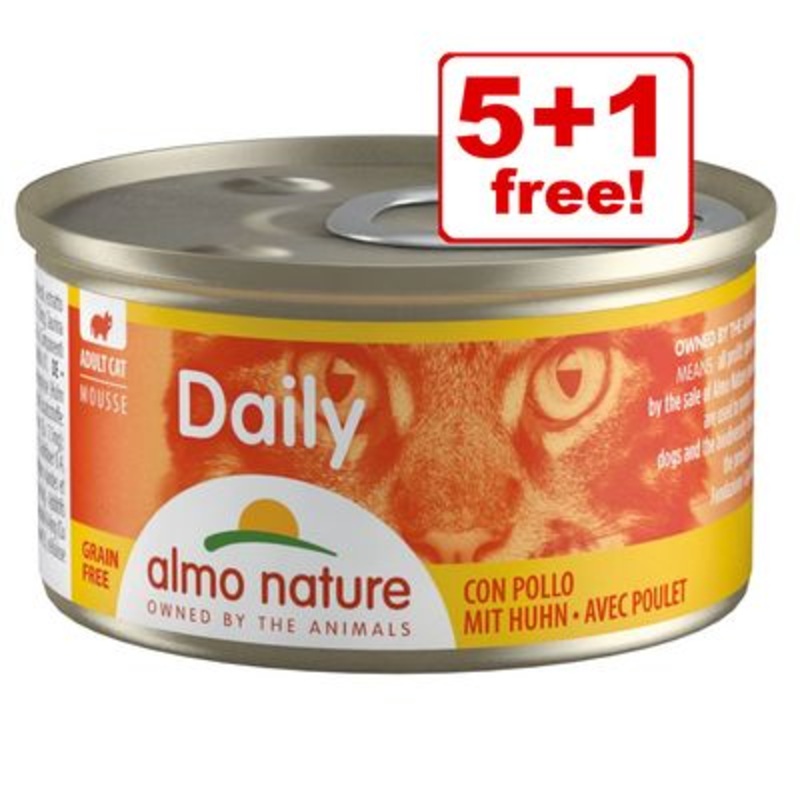 6 x 85g Almo Nature Daily Menu Wet Cat Food - 5 + 1 Can Free! *