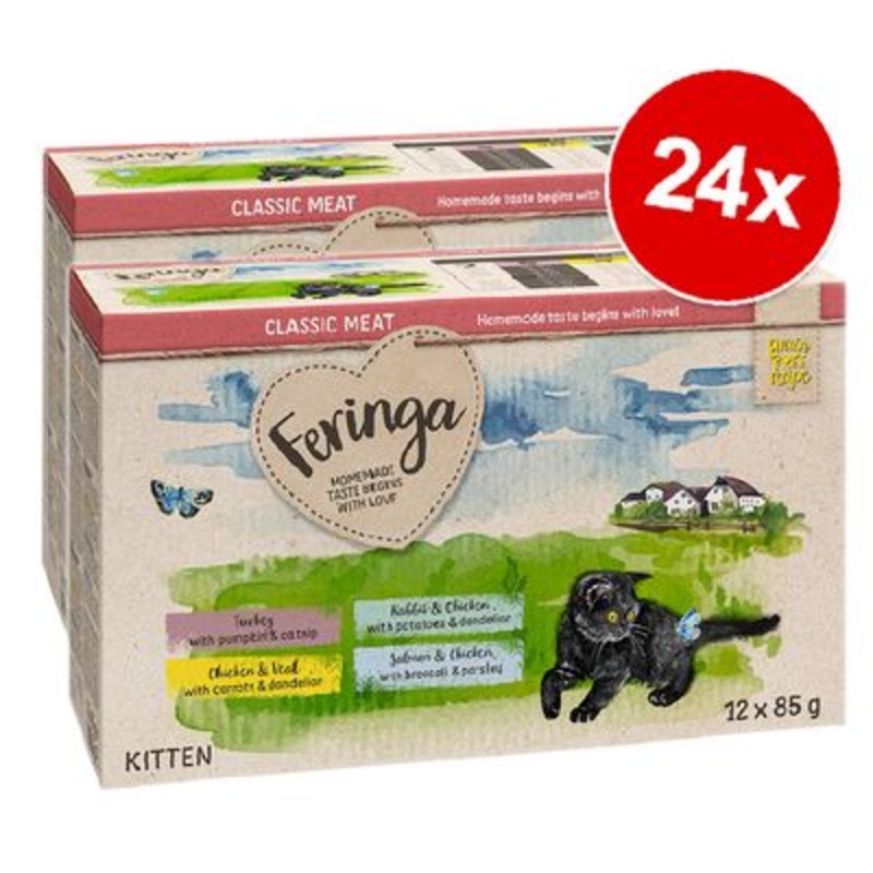 Feringa Classic Meat Menu Kitten Pouches Saver Pack 24 x 85g