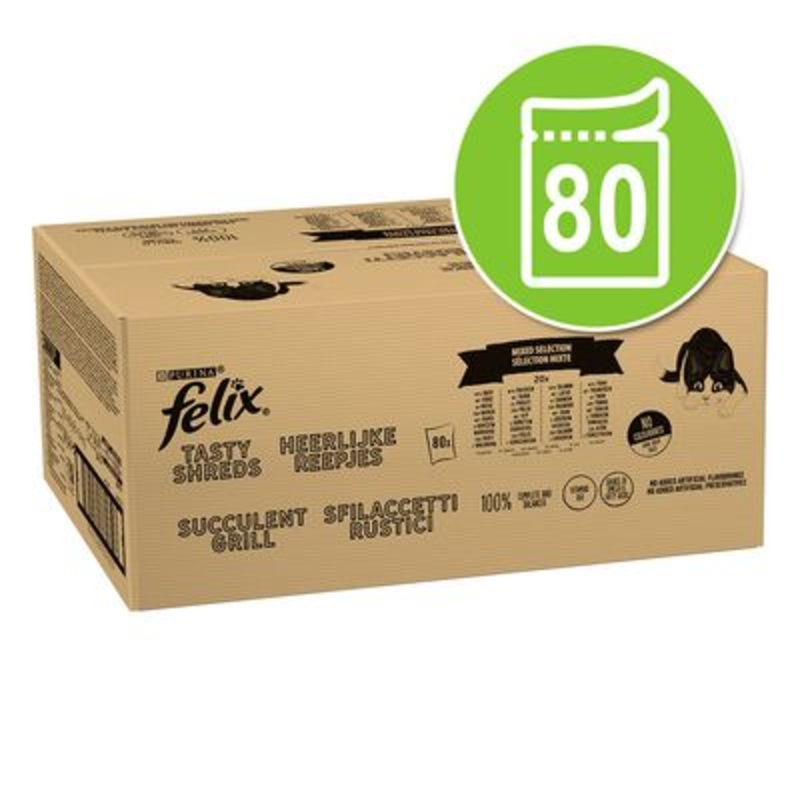 Felix Tasty Shreds Jumbo Pack 80 x 80g