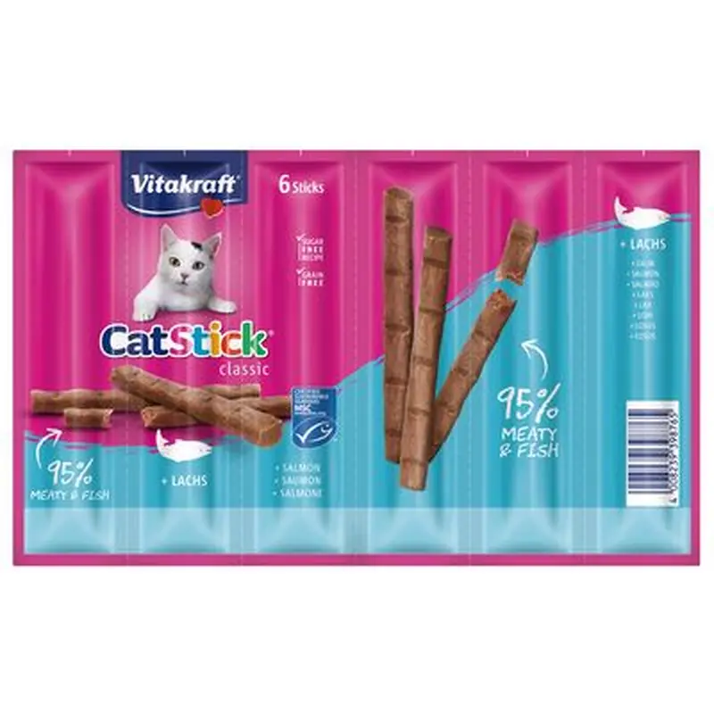 Vitakraft Mini Cat Sticks - 6 x 6g - Healthy: Plaice & Omega 3