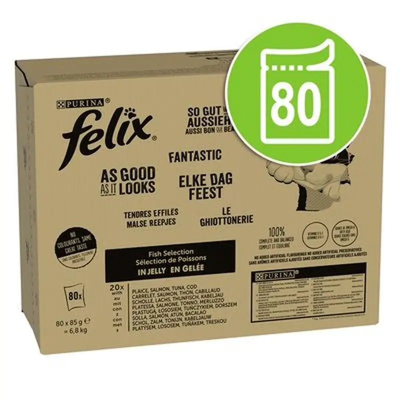 Felix As Good As It Looks Jumbo Pack 80 x 85g - Meat Mix (4 Varieties)