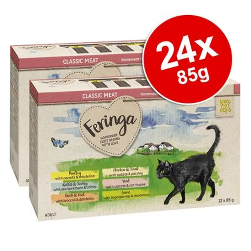 Feringa Classic Meat Menu Pouches Saver Pack 24 x 85g - Mixed Pack 1: 6 Varieties