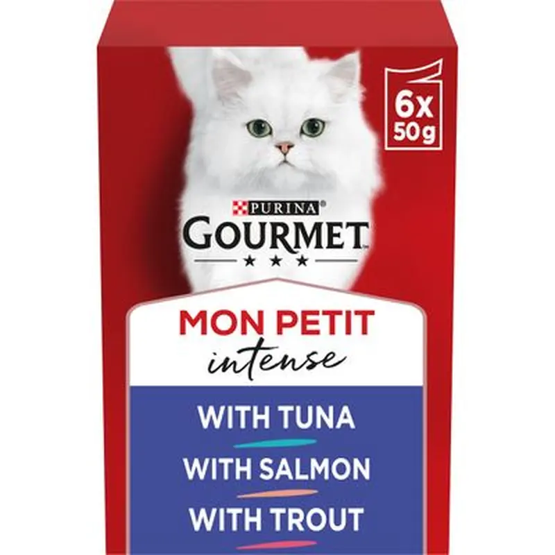 Gourmet Mon Petit 6 x 50g - Tuna, Salmon, Trout