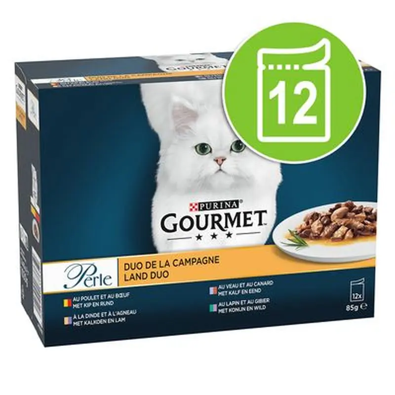 Gourmet Perle Pouches Mixed Pack 12 x 85g - Land Duo