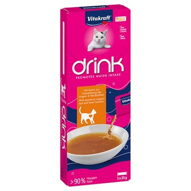 Vitakraft Cat Drink with Chicken & Taurine - 5 x 30g