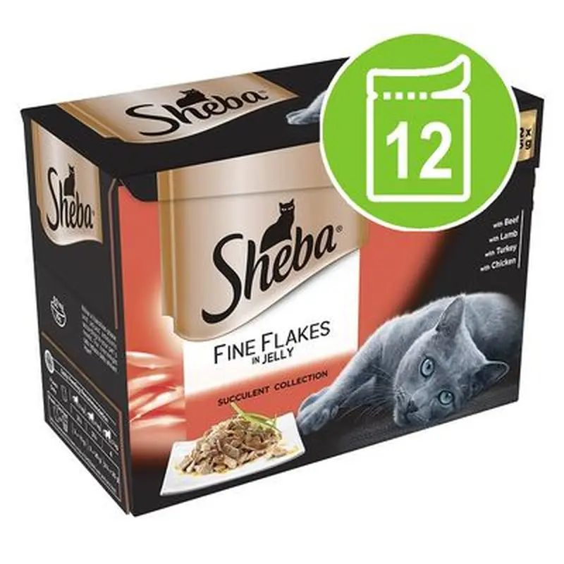 Sheba Pouches Fine Flakes 12 x 85g - Poultry Collection in Jelly