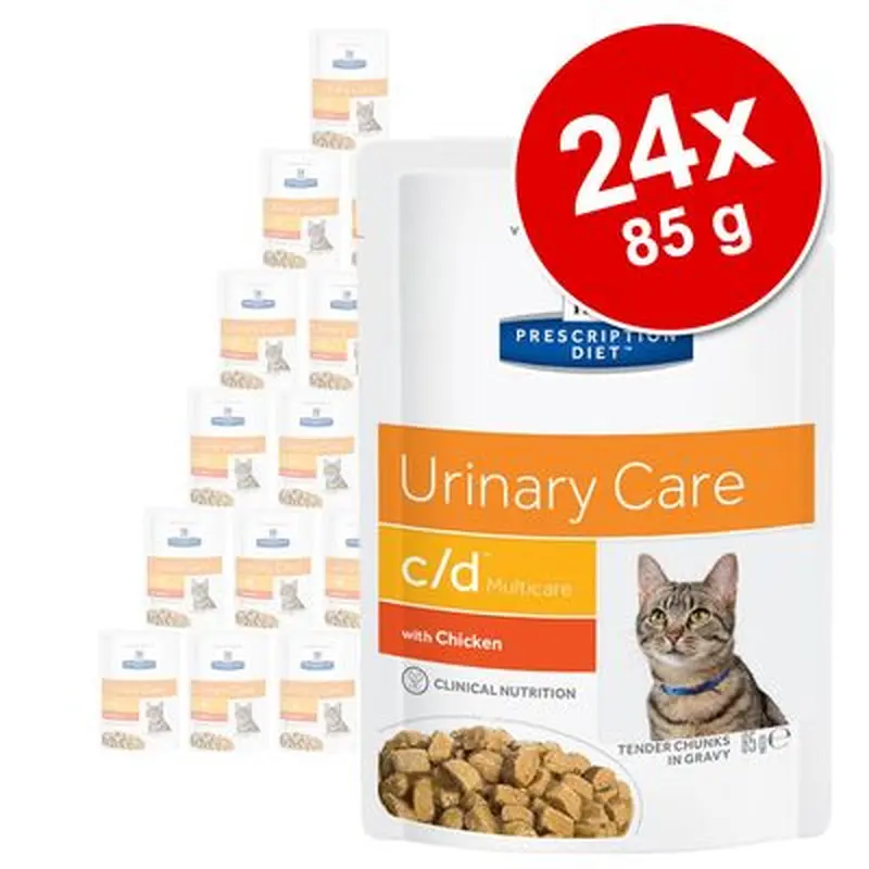 Hill's Feline Prescription Diet Pouches Saver Pack 24 x 85g - k/d Kidney Care Pouches