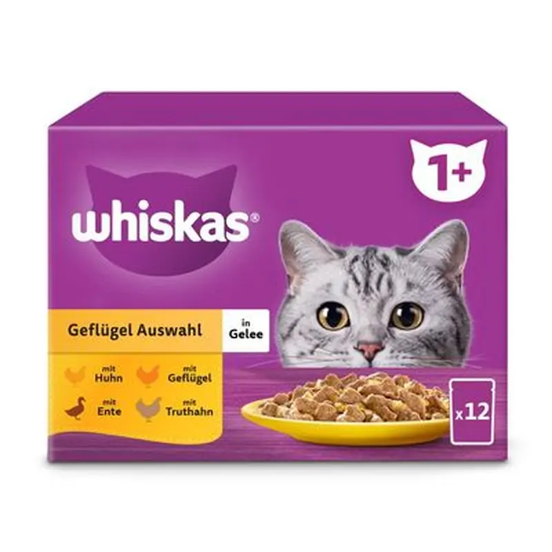 Whiskas 1+ Adult Pouches 12 x 85g - Meat Feasts in Gravy