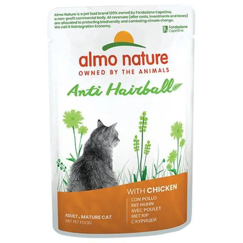 Almo Nature Holistic Anti-Hairball Pouches 70g - Beef (6 x 70g)