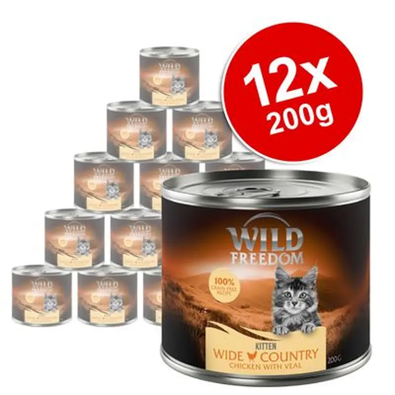 Wild Freedom Kitten Saver Pack 12 x 200g - Wide Country - Veal & Chicken