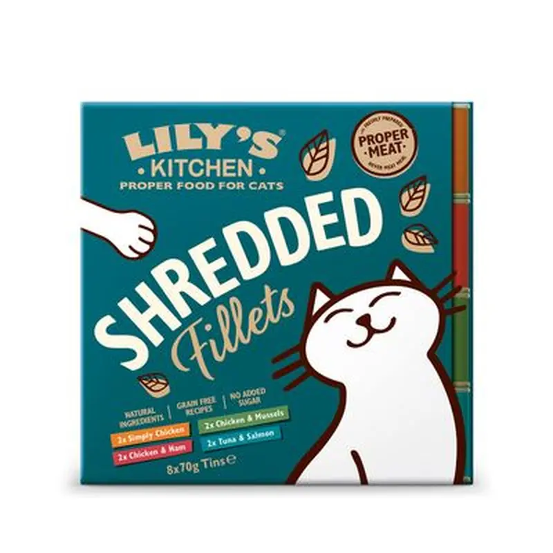 Lily's Kitchen Shredded Fillets for Cats 8 x 70g - Mixed Pack (4 Varieties)