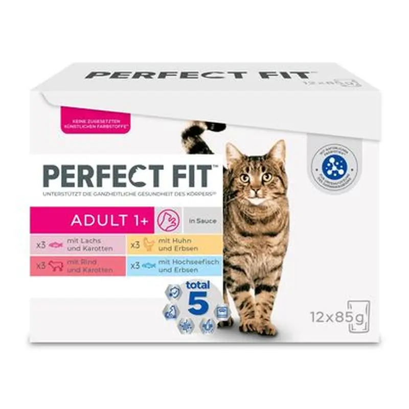 Perfect Fit Adult 1+ Pouches  Meat & Fish in Sauce - 12 x 85g
