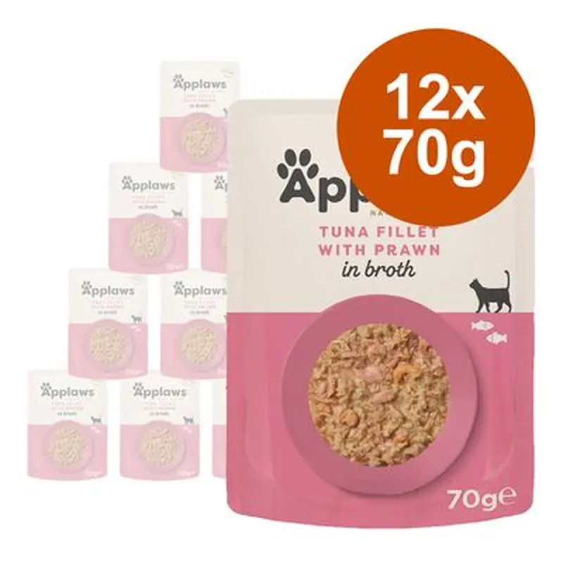 Applaws Cat Food Pouches in Broth - Tuna Fillet with Salmon (12 x 70g)