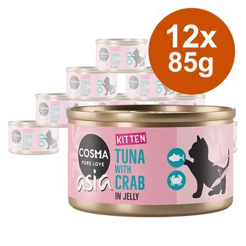 Cosma Asia Kitten in Jelly  Saver Pack 12 x 85g - Tuna with Salmon