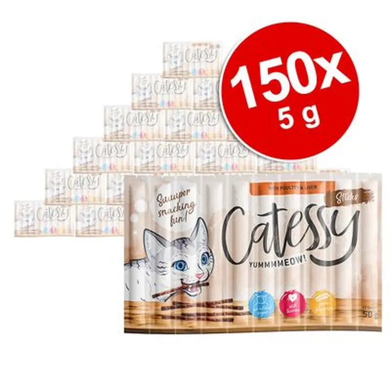 Catessy Sticks Super Saver Pack 150 x 5g - with BBQ Turkey
