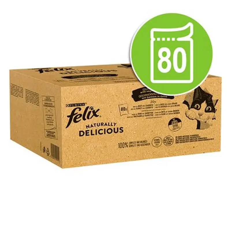 Felix Naturally Delicious 80 x 80g - Countryside Selection in Jelly
