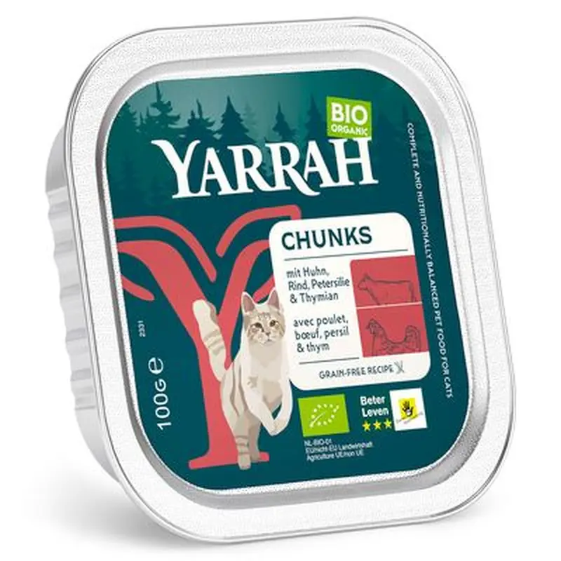 Yarrah Organic Tray Saver Pack 12 x 100g - Chunks: Fish with Organic Spirulina