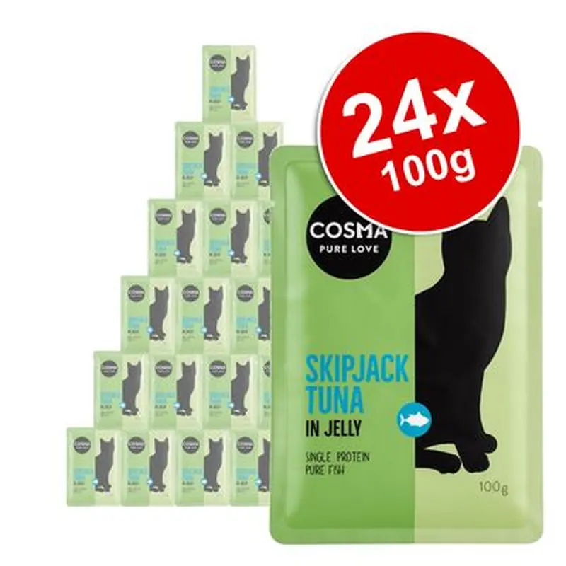 Cosma Original Pouches in Jelly Saver Pack 24 x 100g - Skipjack Tuna
