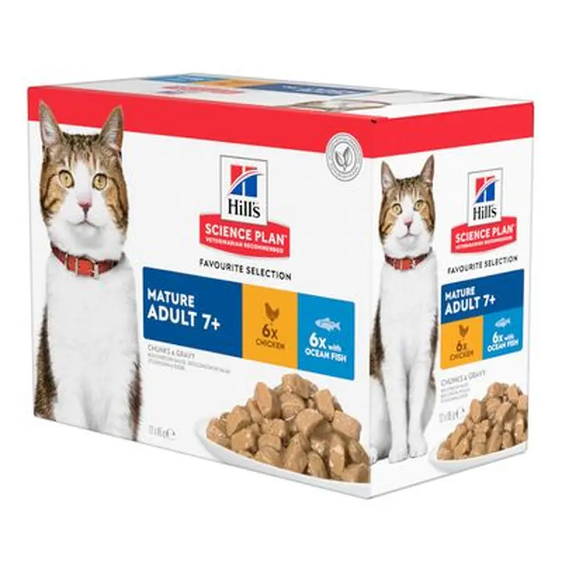 Hill's Science Plan Mature Adult Pouches - Fish Selection (12 x 85g)