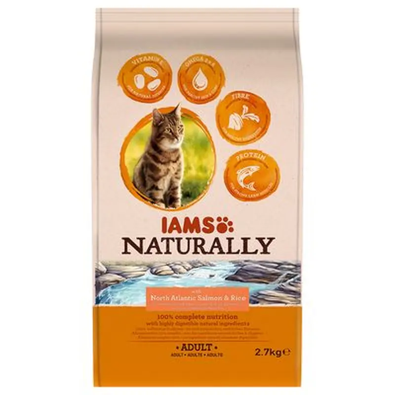 IAMS Naturally Cat Adult Salmon - 2.7kg