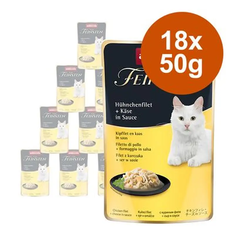 animonda vom Feinsten Adult in Sauce 18 x 50g - Chicken Fillet & Beef in Tomato Sauce