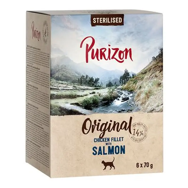 Purizon Adult Grain-Free Sterilised 6 x 70g - Chicken Fillet with Turkey