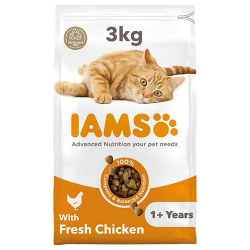 IAMS for Vitality Adult Fresh Chicken Dry Cat Food - 3kg