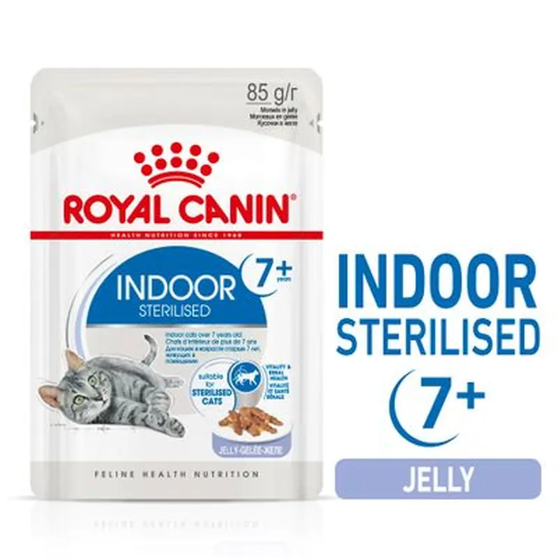 Royal Canin Indoor Sterilised 7+ in Jelly - 12 x 85g