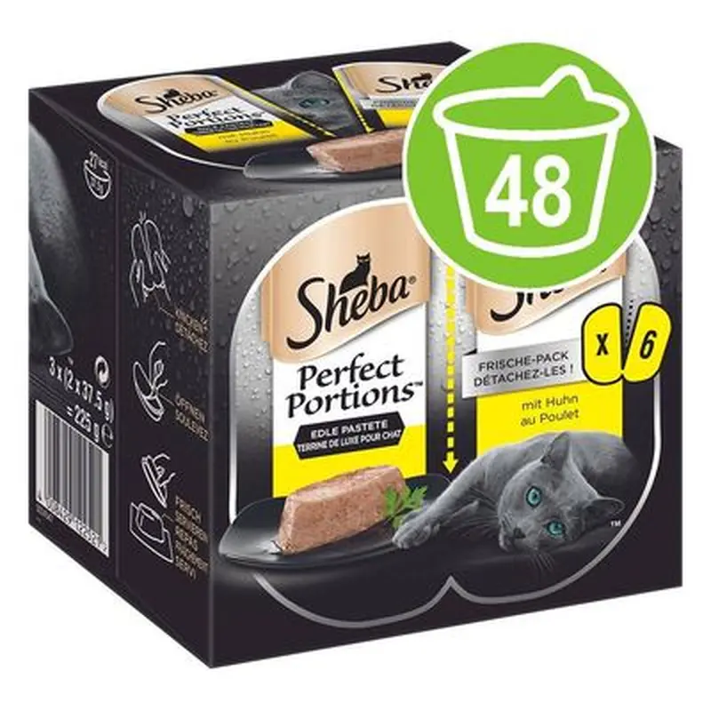 Sheba Perfect Portions Saver Pack 48 x 37.5g - Salmon in Loaf
