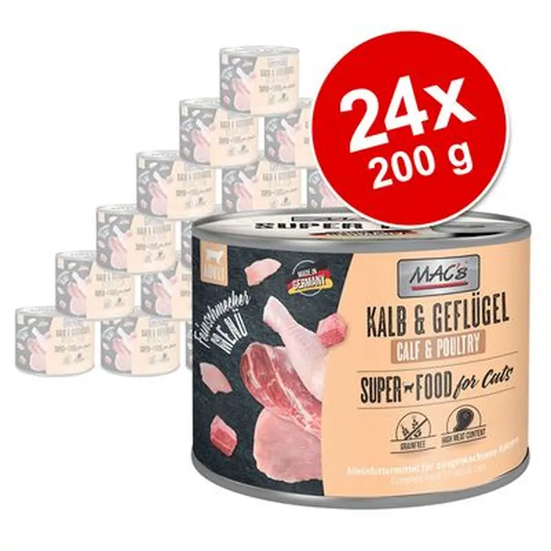 MAC's Cat Gourmet Saver Pack 24 x 200g - Veal & Poultry