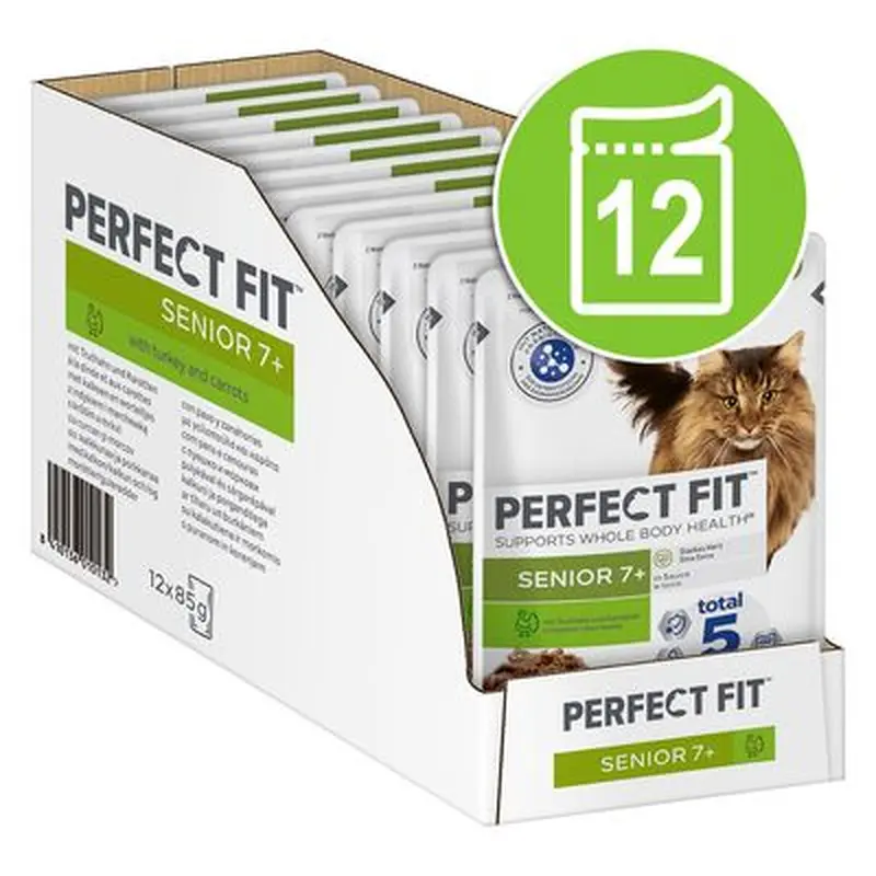 Perfect Fit Senior Pouches - Mixed Pack: Turkey & Ocean Fish (12 x 85g)