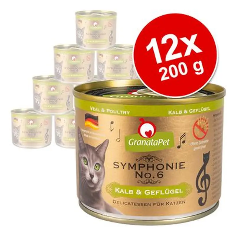 GranataPet Symphony 12 x 200 g Economy Pack - Pure chicken