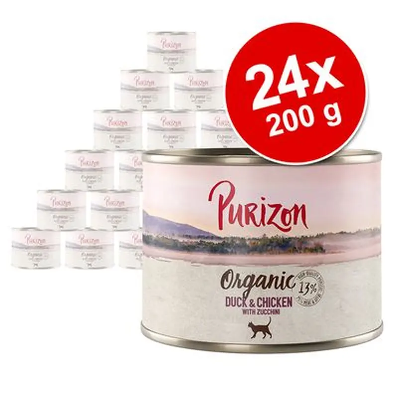 Purizon Organic Saver Pack 24 x 200g - Duck & Chicken with Courgette