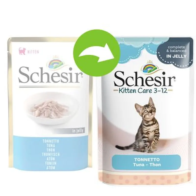 Schesir Kitten Jelly Pouches 6 x 85g - Tuna