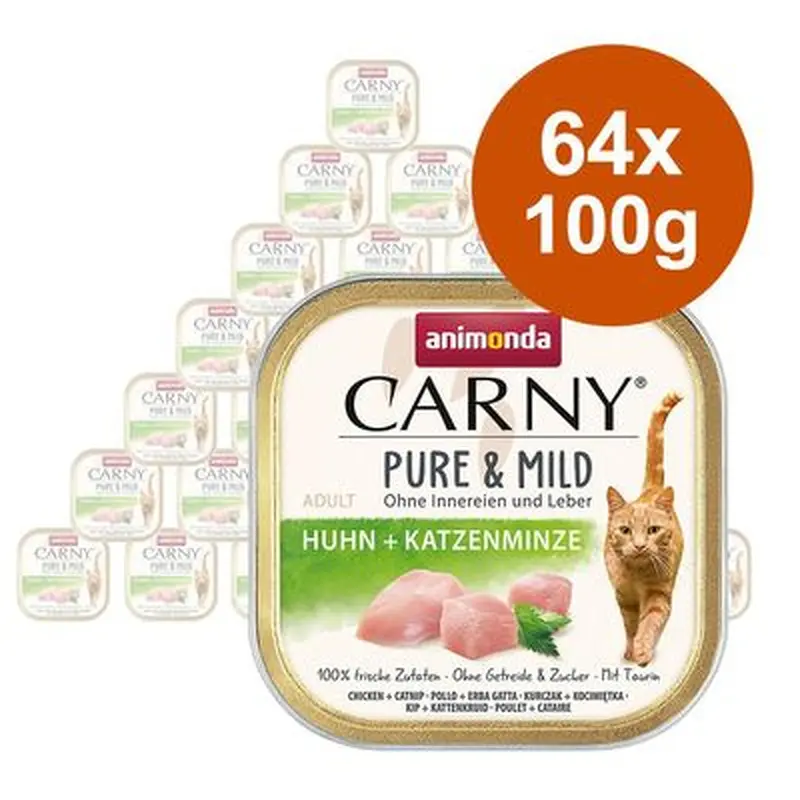 animonda Carny Adult Pure & Mild Saver Pack 64 x 100g - Chicken & Shrimp
