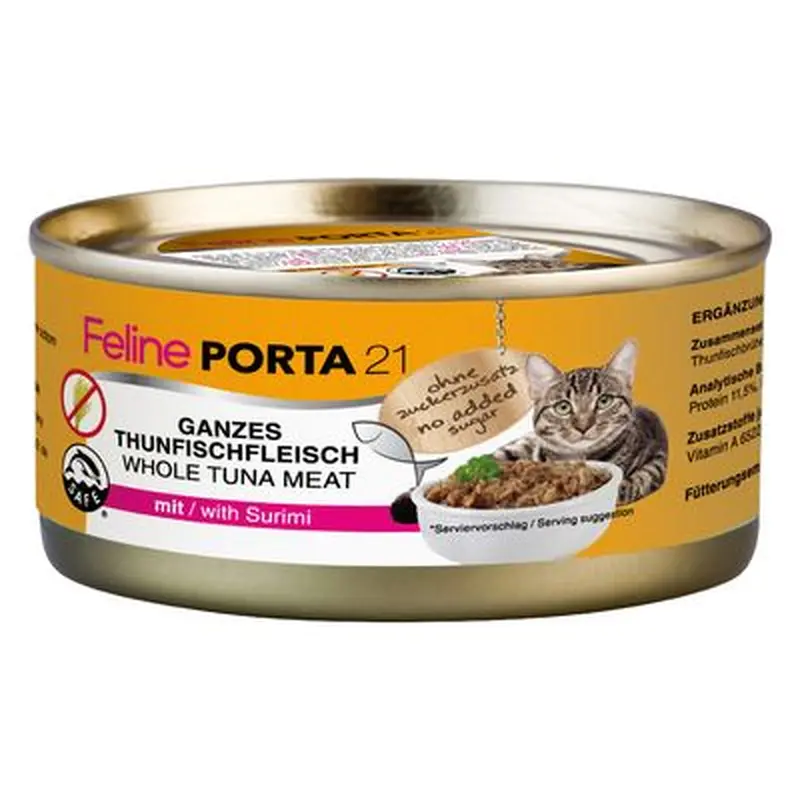 Feline Porta 21 - 6 x 156g - Whole Tuna with Shrimps
