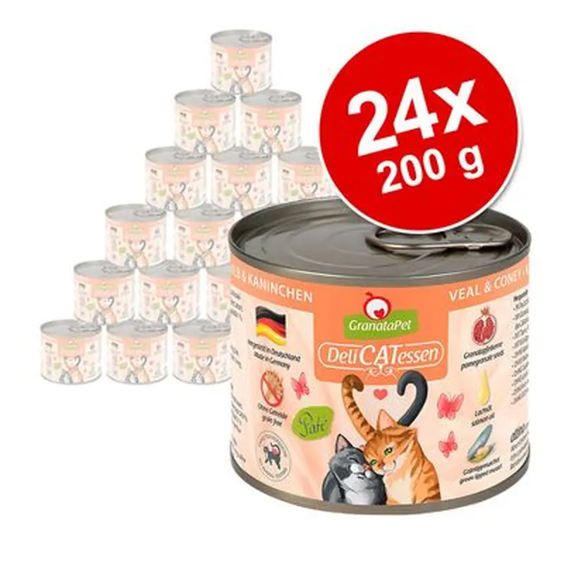 GranataPet DeliCatessen 24 x 200 g economy pack - Veal & Rabbit