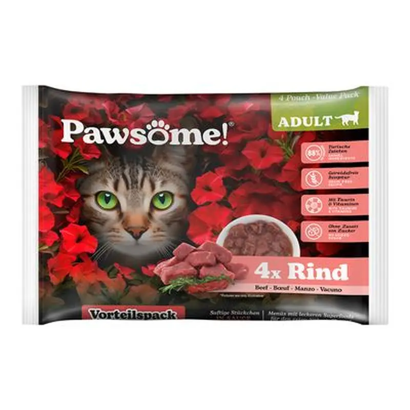 Pawsome Adult Cat Saver Pack 8 x 85g - Turkey