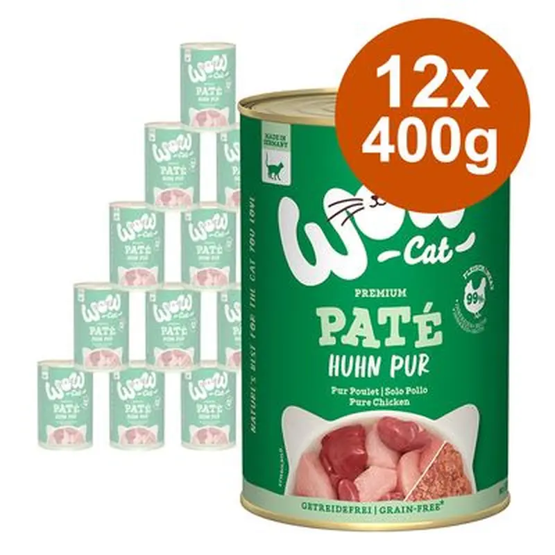 WOW Cat Adult Pat Saver Pack 12 x 400g - Pure Chicken