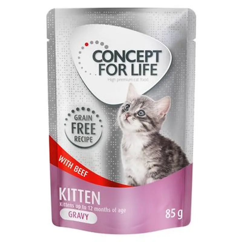 Concept for Life Kitten Beef Grain-Free - in Gravy - 12 x 85g