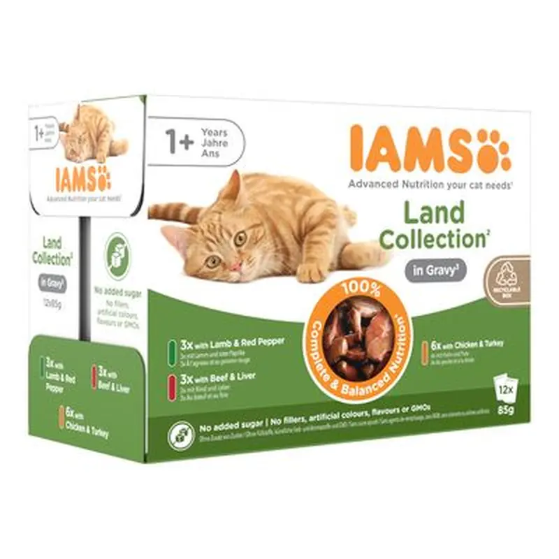 IAMS Advanced Nutrition Adult  Land Collection in Gravy - 12 x 85g