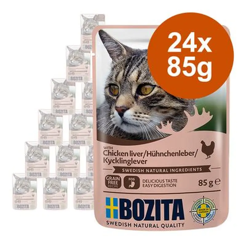 Bozita Chunks in Jelly Pouches 24 x 85g - Perch