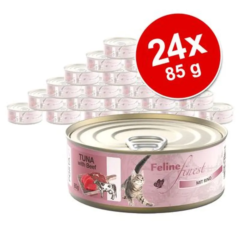 Economy Pack Feline Finest Cats Wet Food 24 x 85 g - Tuna with sea bream
