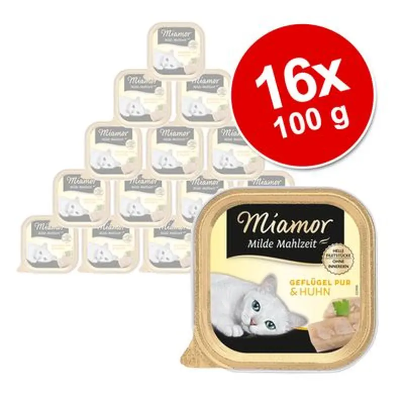 Economy Pack Miamor Mild Meal 16 x 100 g - Pure Poultry & Chicken
