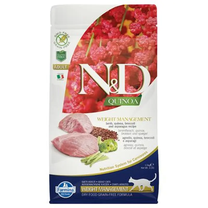 Farmina N&D Adult Quinoa Weight Management Lamb, Quinoa, Broccoli & Asparagus - 5 kg