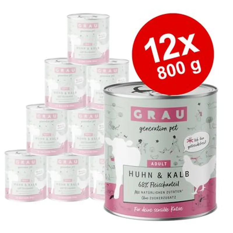 GRAU Gourmet Adult Grain-Free Saver Pack 12 x 800g - Poultry & Ocean Fish