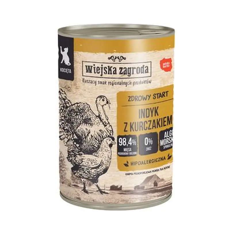 Wiejska Zagroda Cat 6 x 400g - Kitten Rabbit with Veal