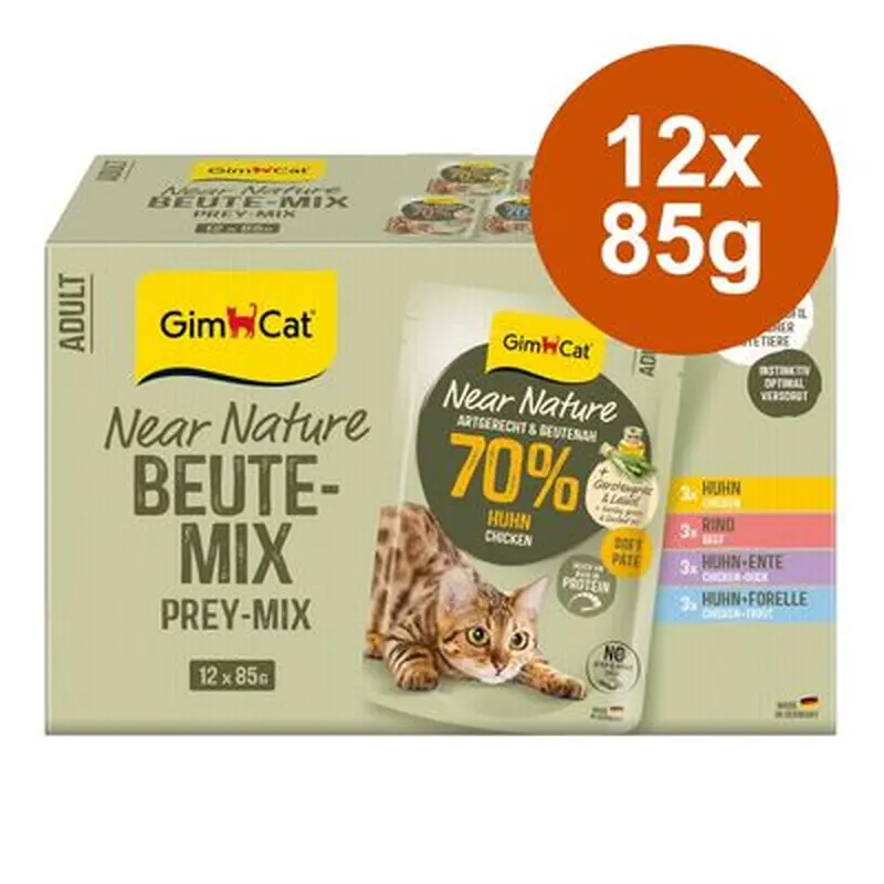 GimCat Near Nature 12 x 85g - Mixed Pack (4 Varieties)