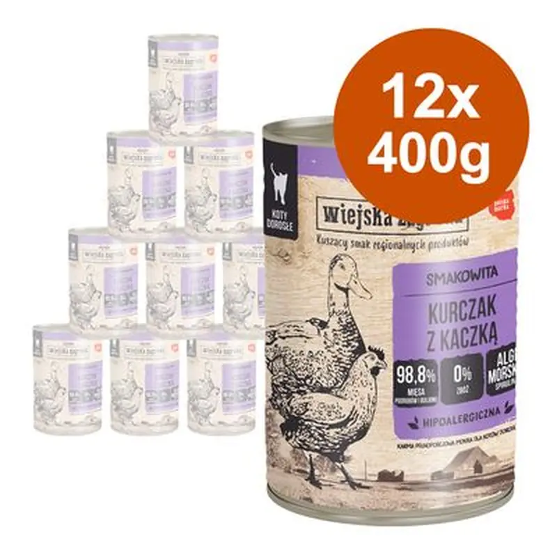 Wiejska Zagroda Cat 12 x 400g - Kitten Rabbit with Veal