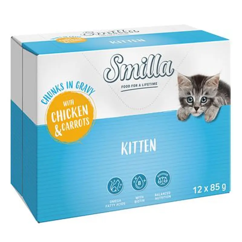 Smilla Kitten Chunks in Gravy with Chicken & Carrots - 12 x 85g